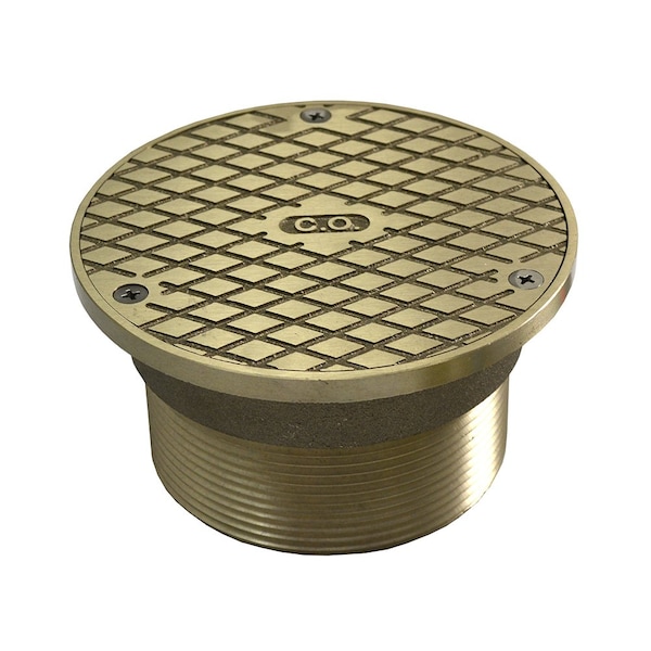 Jones Stephens 3-1/2in. Metal Heavy Duty Cleanout Spud with 5in. Nickel Bronze Round Cover C37810 - main